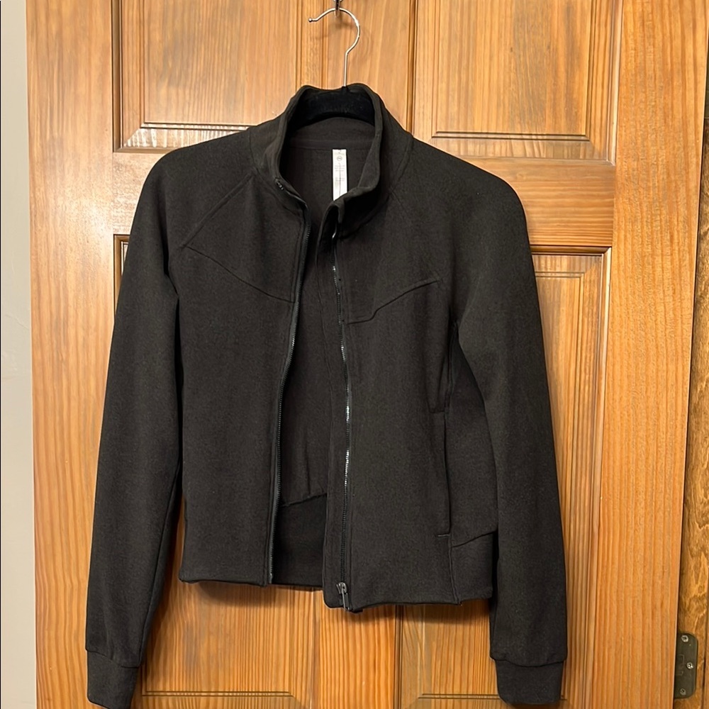 Free People Movement Dark Charcoal Bomber Jacket